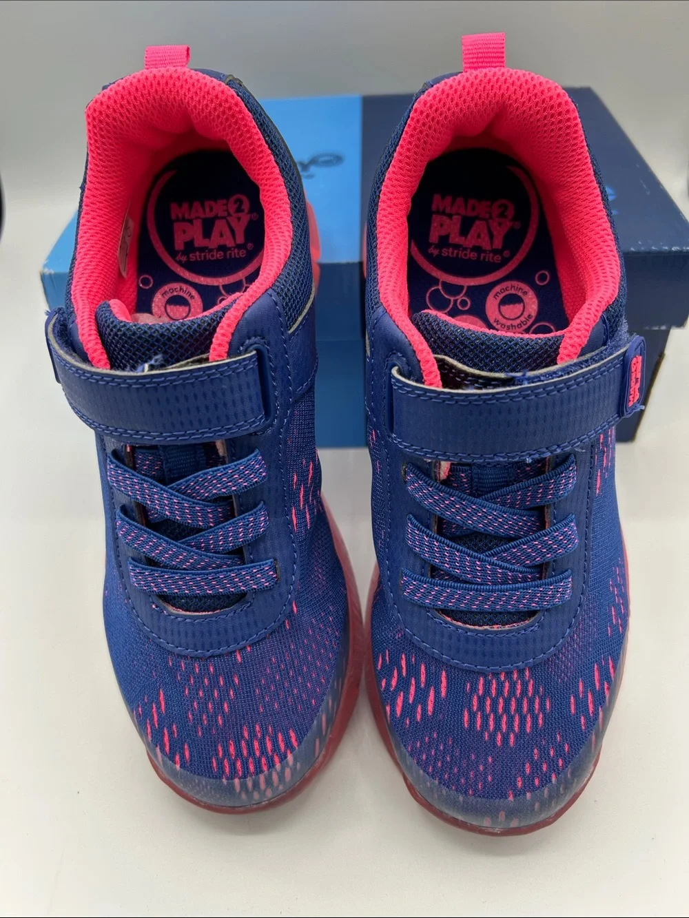 Stride Rite Navy & Hot Pink Kids' Light-Up Sneakers 2M width brand new
